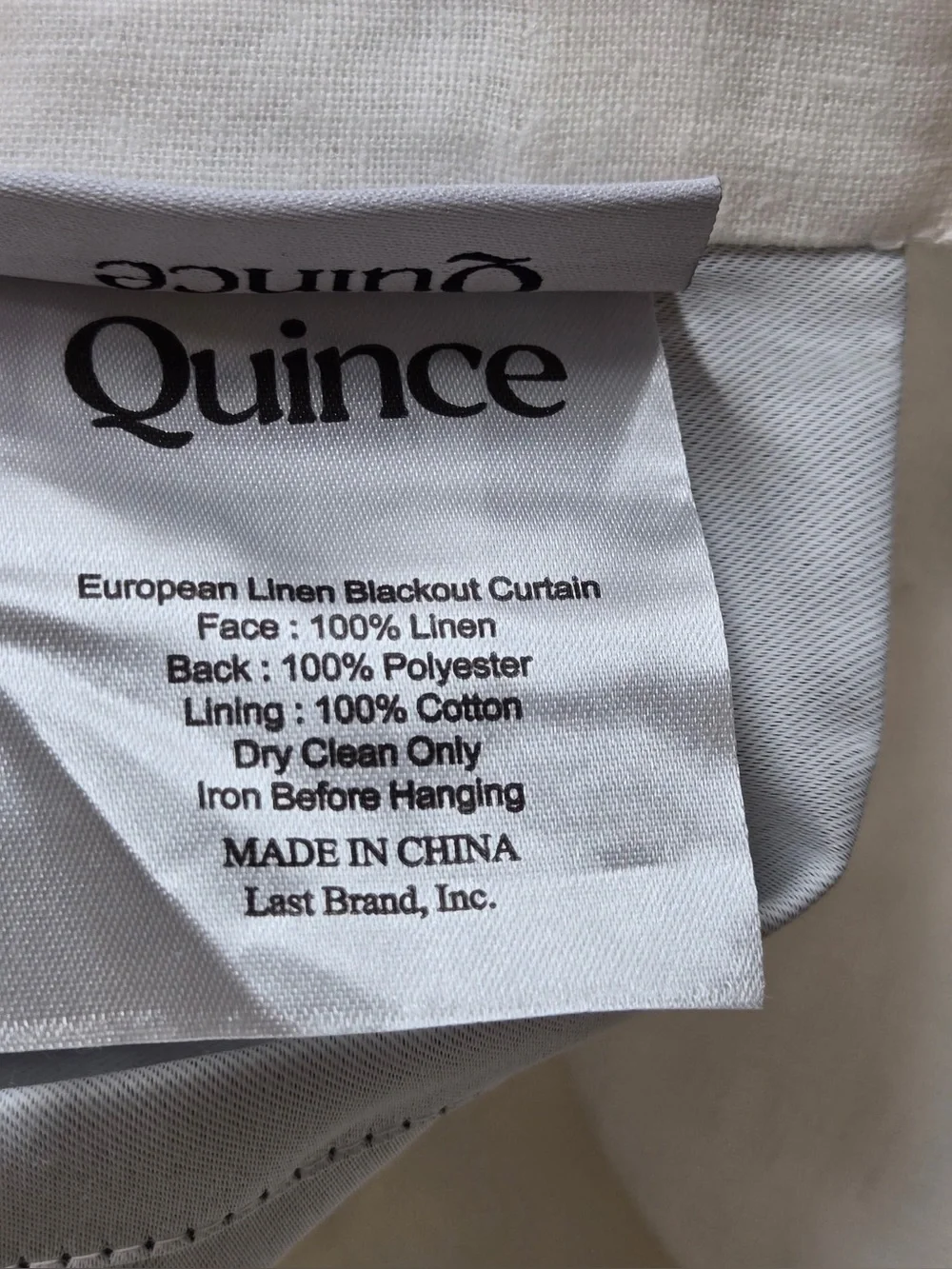 NWT QUINCE Set Of 2 48x108 European Linen True Blackout Curtains Cream 0416